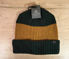 Alpine Design Green Yellow Watch Cap Beanie Winter Knit Hat Unisex NWT