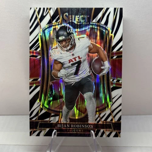 2025 Panini Select Zebra Prizm Shock Bijan Robinson #148 Premier Level Falcons