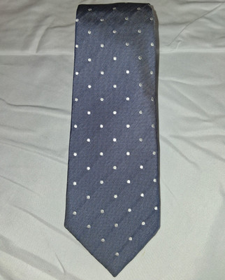 TIETHE PREMIUM TIES men's designer woven silk powder blue white polka tie
