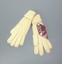 NWT Aris Knit Cream Gloves Wool   One Size Vintage