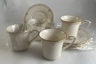Noritake Satin Gown Tea Cups & Saucers Gold Trim -unused - 4 Sets — photo 1