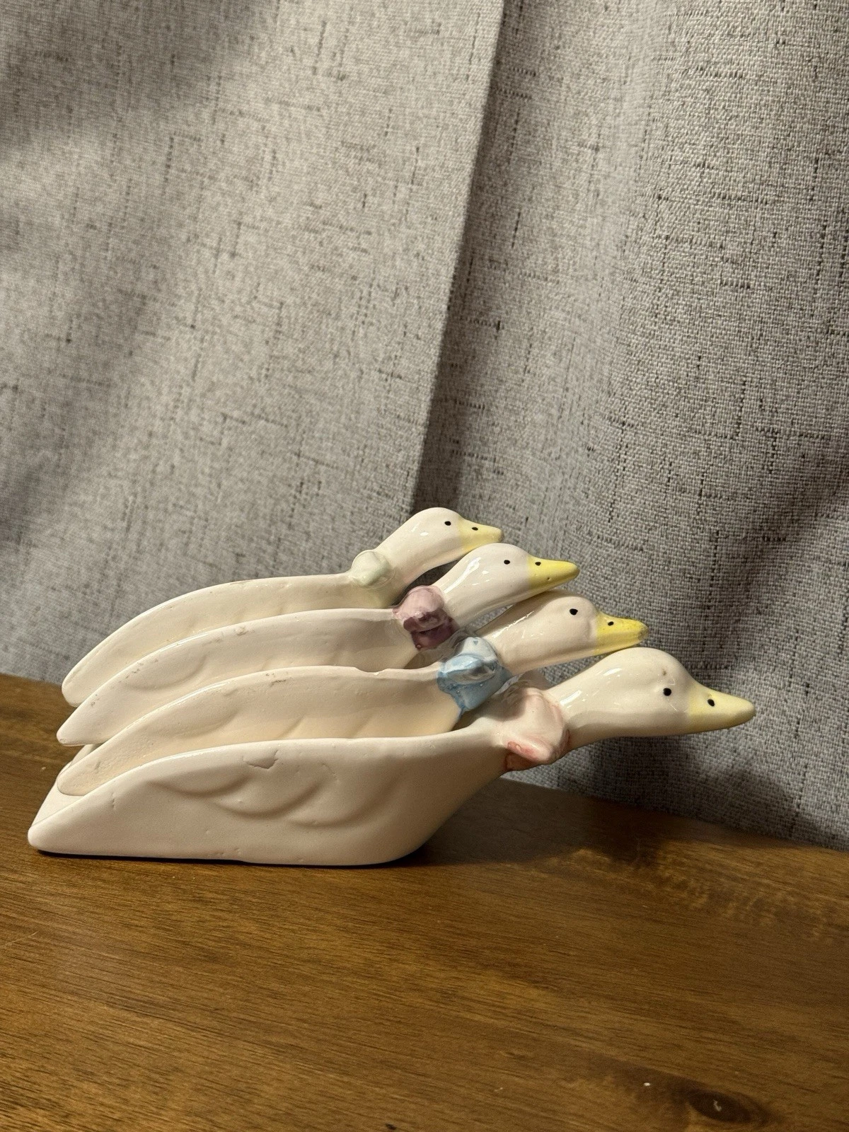 Vintage Ceramic Nesting Geese Goose Measuring Spoons Set Of 4