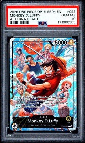 Monkey.D.Luffy (Alternate Art) graded PSA 10 for sale on eBay