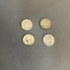 Lot Of 4 90% Silver 1964 Washington Quarters