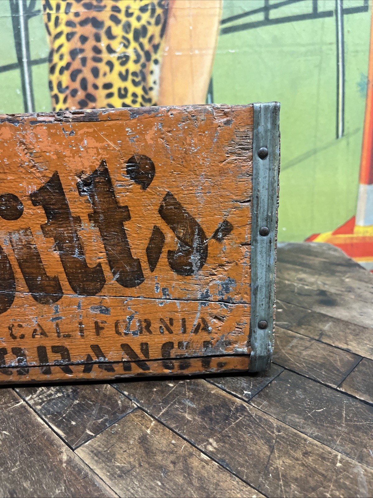 VINTAGE NESBITTS ORANGE CRATE CARRIER SIGN COCA COLA 7UP PEPSI ORANGE CRUSH RARE