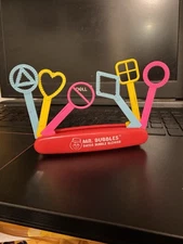 VINTAGE RED Mr. BUBBLES Swiss Bubble Blower Tootsie Toy Novelty 1980s