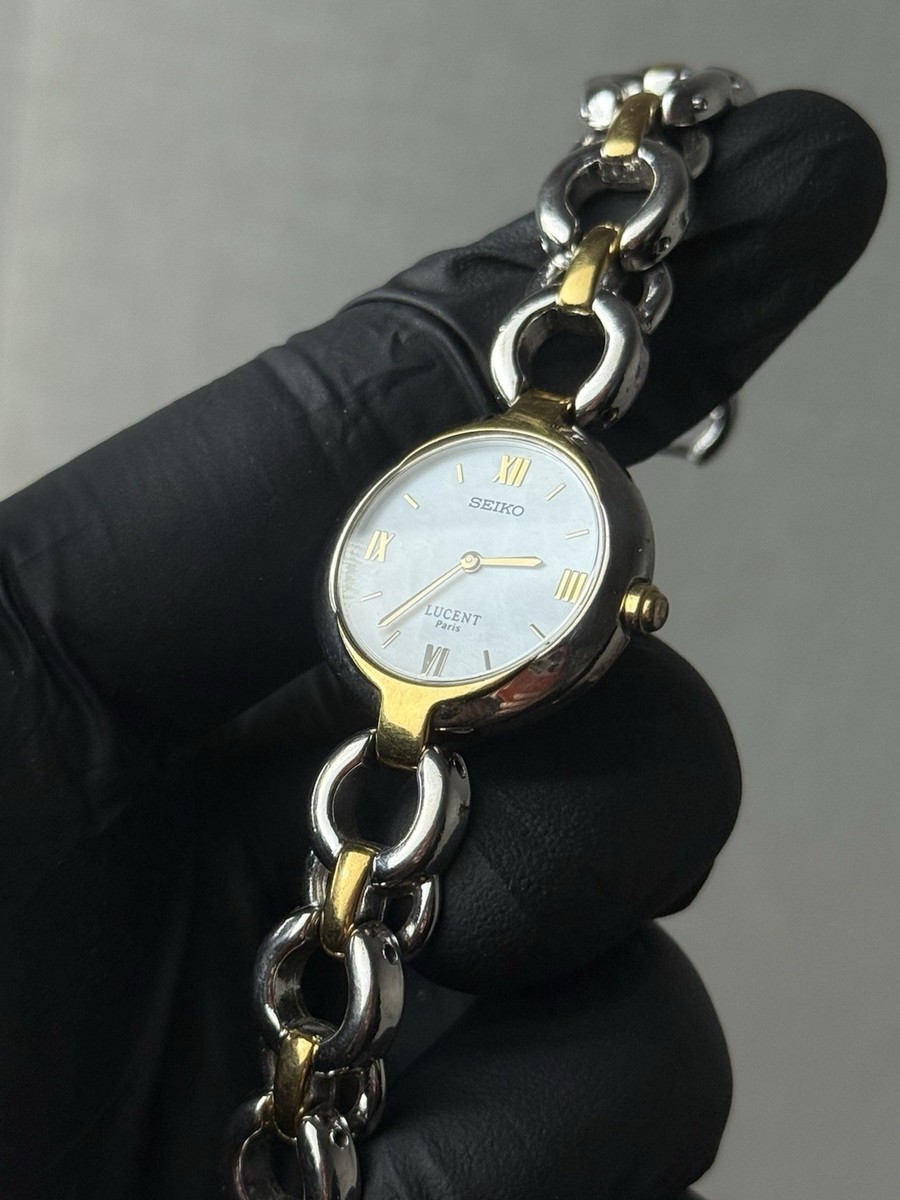 Vtg 1995 Seiko Lucent Paris 4N20-0960 Women's Watch [Two-Tone