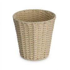 Wicker Waste Paper Bin, Small Waste Bin for Bedroom Woven Waste Paper Basket Bin