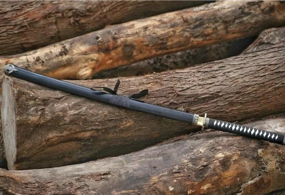 HANDMADE JAPANESE SAMURAI KATANA SWORD DAMASCUS FOLDED STEEL SHARP FULL TANG - Image 2 of 3