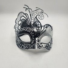 Ubauta Masquerade Mask Black Silver Butterfly Cosplay Theatre Costume Halloween