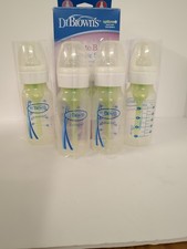 Dr. Brown's Natural Flow 4oz. Baby Bottle - Lot of 4 Bottles, Vents, Rings