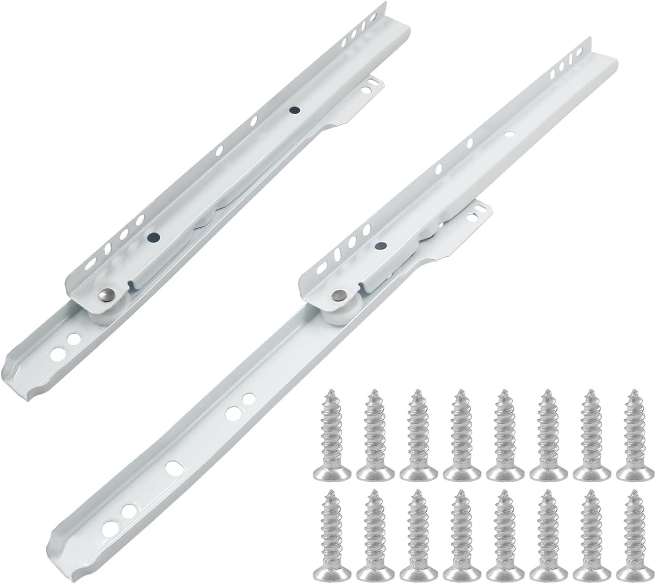 White Coated Steel Drawer Track Removable Bottom...