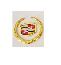 Cadillac Deville 02 Thru 2005 Hood Ornament Flat Gold Plated Emblem New Instock