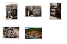 Lot of 5 Vintage Heidelberg Castle Postcards Building Glass Hall Ballroom Angel