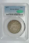 1877 50C Seated Liberty Half Dollar PCGS MS62 CAC