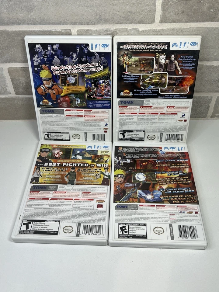 4 Naruto Game Clash of Ninja Revolution 1,2,3 Dragon Blade Tested - Nintendo Wii - Image 2 of 4
