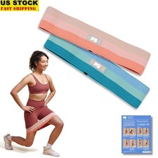 2-Pack Hip Bands Anti-Slip Resistance Bands Leg  Glute Training Exercise Guide