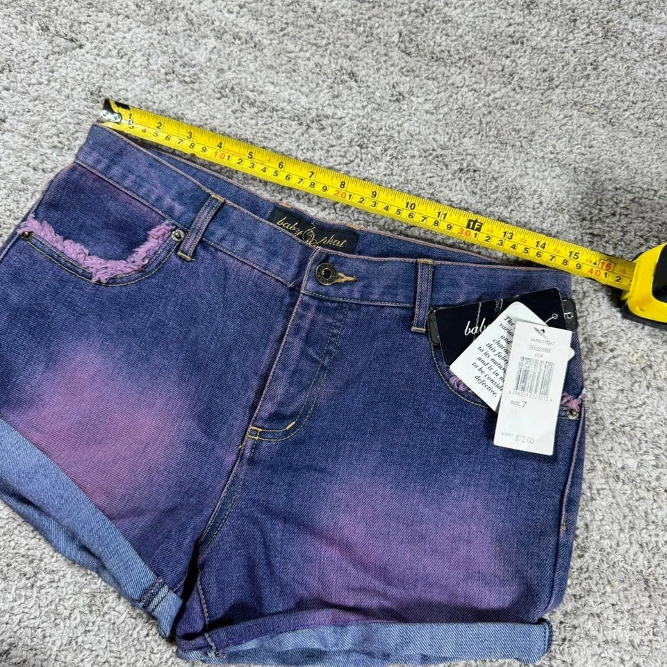 Y2K 2000’s Baby Phat Embroidered Fringe Grunge Punk Skater Short Denim Shorts - Image 3 of 4