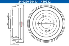 2x ATE Bremstrommel 24.0220-3044.1 für HYUNDAI i10 1 PA 3 AC3 AI3 i20 PB PBT 2
