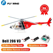Fly Wing Bell 206 V3 6CH 3D GPS Auto Return 4 Blades RC RTF Helicopter US Plug