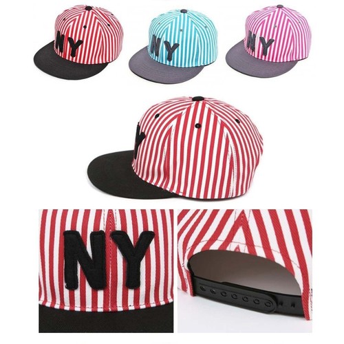Gorra de béisbol unisex para hombre mujer a rayas Nueva York NY Nueva York informal hip-hop sombreros a presión - Imagen 4 de 11