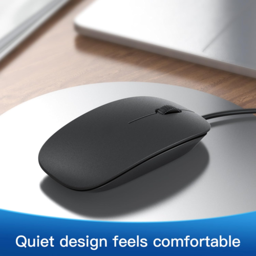USB Wired Slim Mouse Optical 2.4GHZ Desktop Mouse 3 Button Ultra Slim Black - Picture 8 of 12