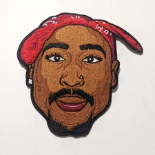 Tupac Chenille Patch 6 inch (Iron on & sew on), 2pac Rap Icon, Hip Hop Legend