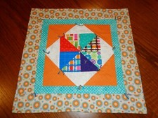 Handmade Quilted Centerpiece Table Topper Wall Quilt 19.5 x 19.5