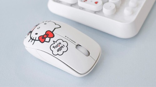 Hello Kitty Wireless Keyboard & Mouse SET Retro Typing Keyboard - Pink White - Picture 13 of 20