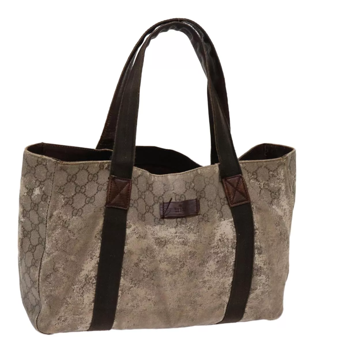 Sac fourre tout GUCCI GG Supreme PVC beige 141624 authentique 69240