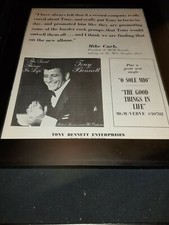 Tony Bennett The Good Things In Life Rare Original  Promo Poster Ad Framed! #2
