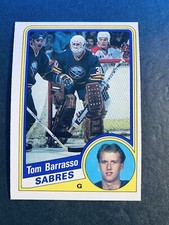 1984-85 O-Pee-Chee Tom Barrasso Buffalo Sabres Rookie Card #18 Hall of Famer (c)