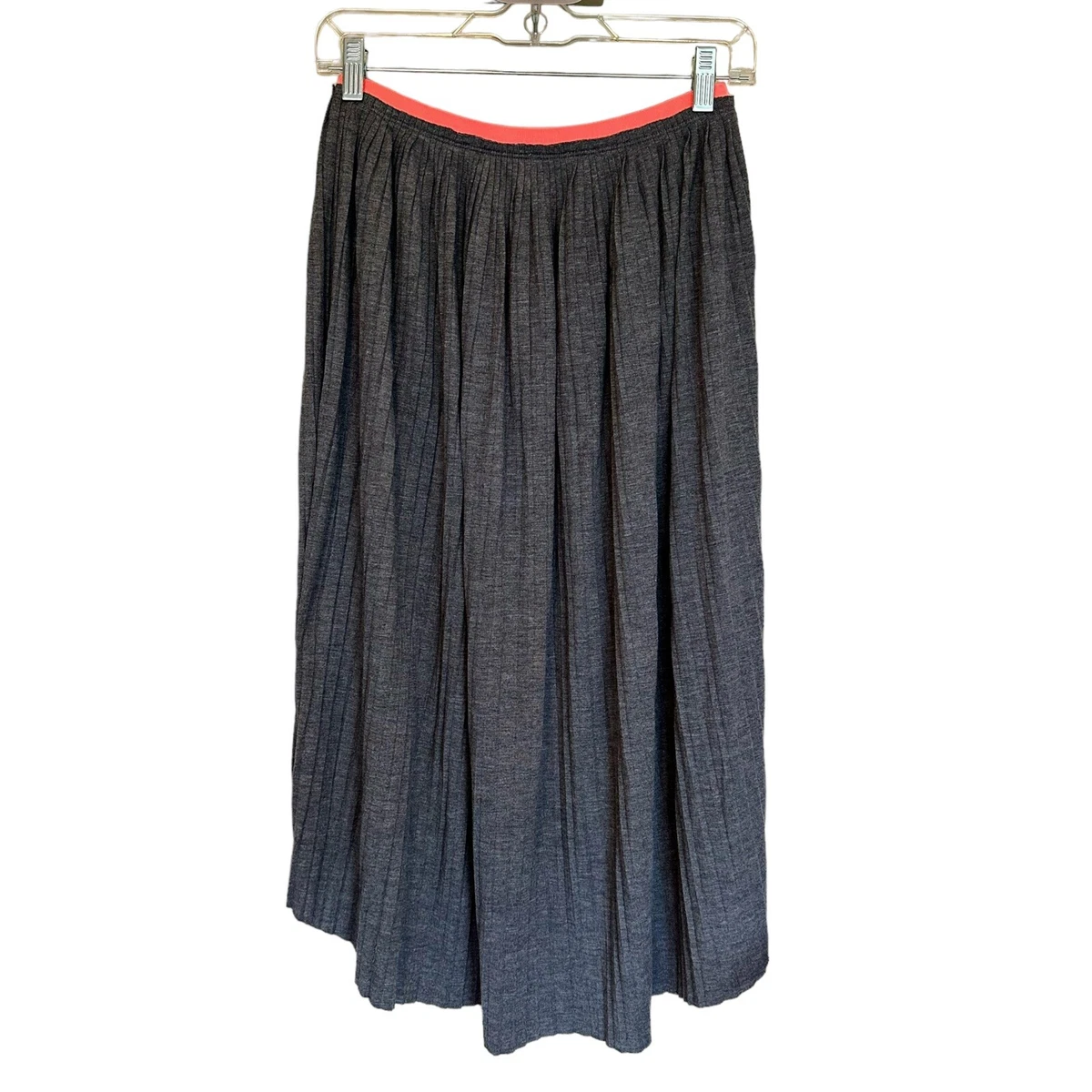 American Eagle AE gray jersey knit pleated high low skirt size small