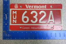 Vermont License Plate Tag VT 1990+ Municipal Mun Police Cop Town Truck #632A