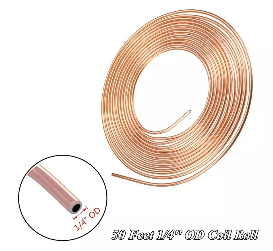 Kit de tubos de línea de freno de 1/4" 50 pies 16 tornillos para transmisión de frenado hidráulico 1 pieza Foto 2 de 4