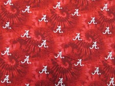 UNIVERSITY of ALABAMA ROLL TIDE TIE-DYE DESIGN BRAND NEW 1 YARD 100 COTTON