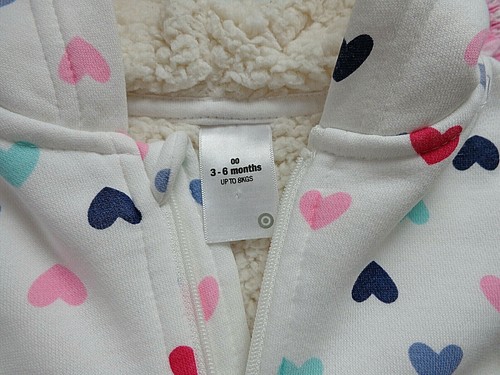 Baby Girl's White Hoodie/Jumper with Hearts Print & Fleece Lining - 00 - Target - Picture 3 of 3