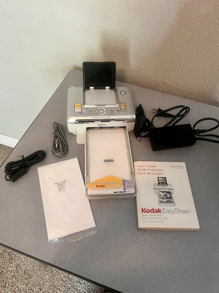Kodak EasyShare 500 Photo Printer PP500 W/power cord, user guide, & camera cord