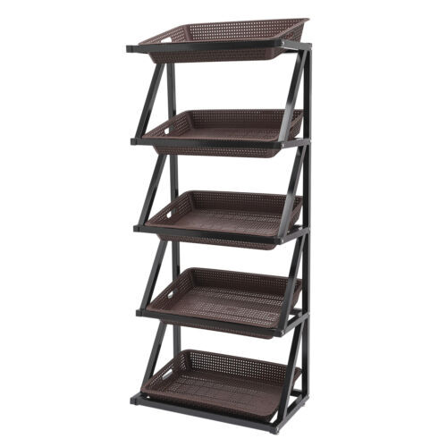 Retail Display Rack Market Shelf Fruit Vegetable Snack Basket With Five Baskets - Picture 4 of 12