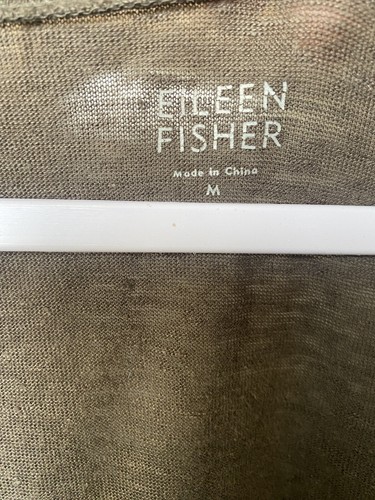 Eileen Fisher Medium Sheer Linen Scoop Neck Tunic Dress Brown - Picture 3 of 4