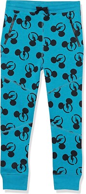 Gepunktete Zebra Jogginghose Kinder Jungen Hose Disney Mickey Bolt Reißverschlusstasche 6-7 Jahre