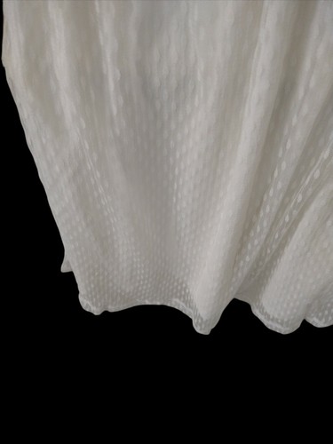 Nina Leonard Kleid L transparent Stehkragen Langarm gepunktet Overlay Dress in Ivory - Bild 4 von 8