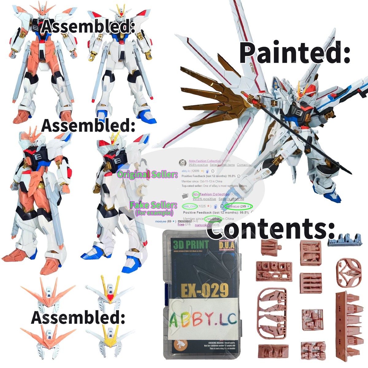 for HG 1/144 Mighty Strike Freedom Heighten V-Fin Hand Armor