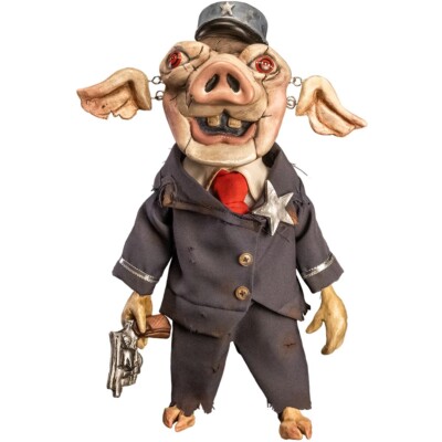Trick or Treat 16'' Spiral Book Saw Mr Snuggles Pig Puppet Doll Halloween Decor