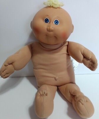 Vintage 1984 Blonde Hair Blue Eyed Cabbage Patch Kids Baby Doll Tuff of Hair
