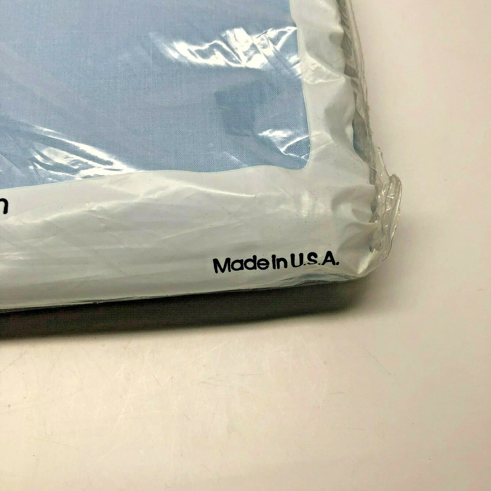 Vintage Percale TWIN Flat Bed Sheet Performance by Springs No Iron 180 Ct Blue - Image 3 of 4