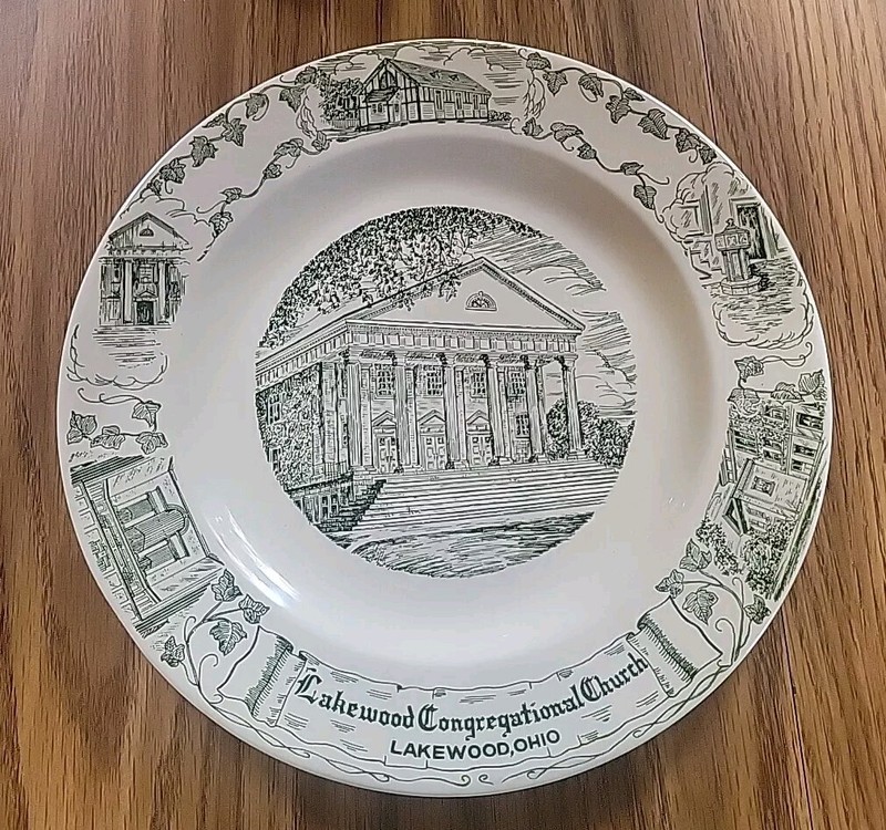 Kettlesprings Kilns Lakewood Congregational Church Lakewood,Oh. Collector Plate 