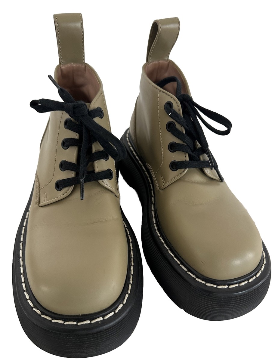 BOTTEGA VENETA Calfskin Bounce Lace Up Ankle Boots All 35 Spice