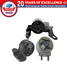 Fits 1994-1997 Kia Sephia 1.6L AUTO Trans Motor Mount Set 3PCS : A2651, A6432,