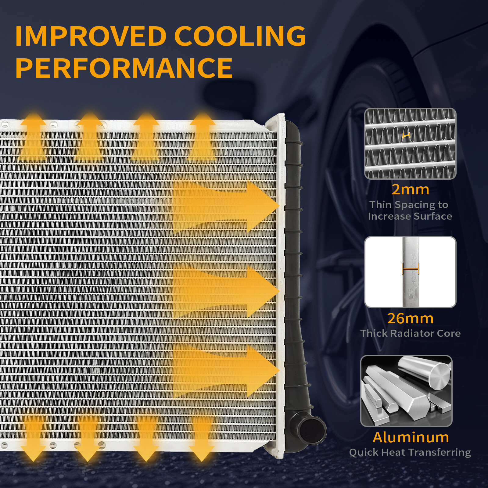 Aluminum Radiator For Cadillac Seville 4.6L V8 STS SLS GM3010152 DPI2279